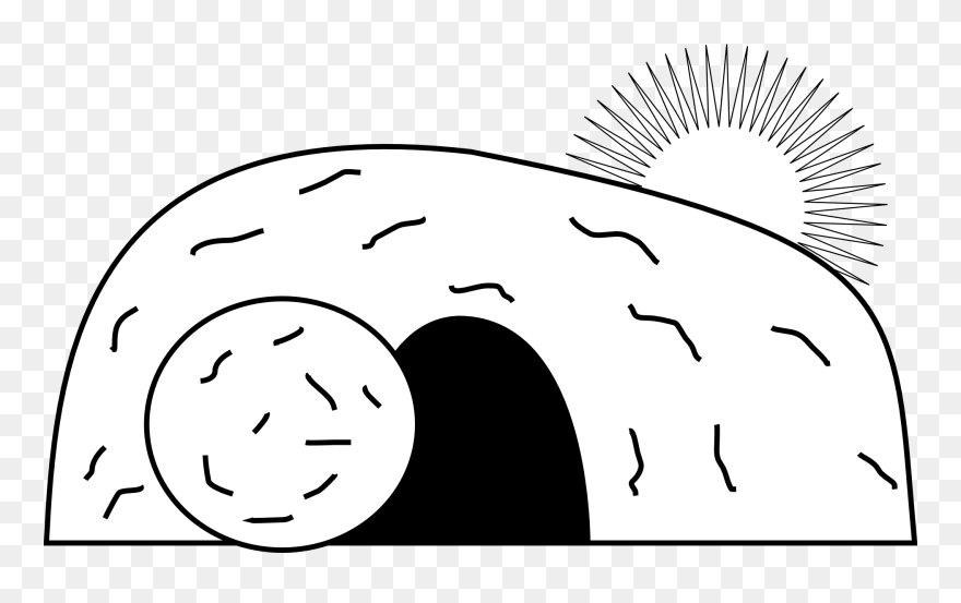 Empty Tomb Tomb Of Jesus Resurrection Of Jesus Easter - Empty Tomb Clipart Black And White - Png Download
