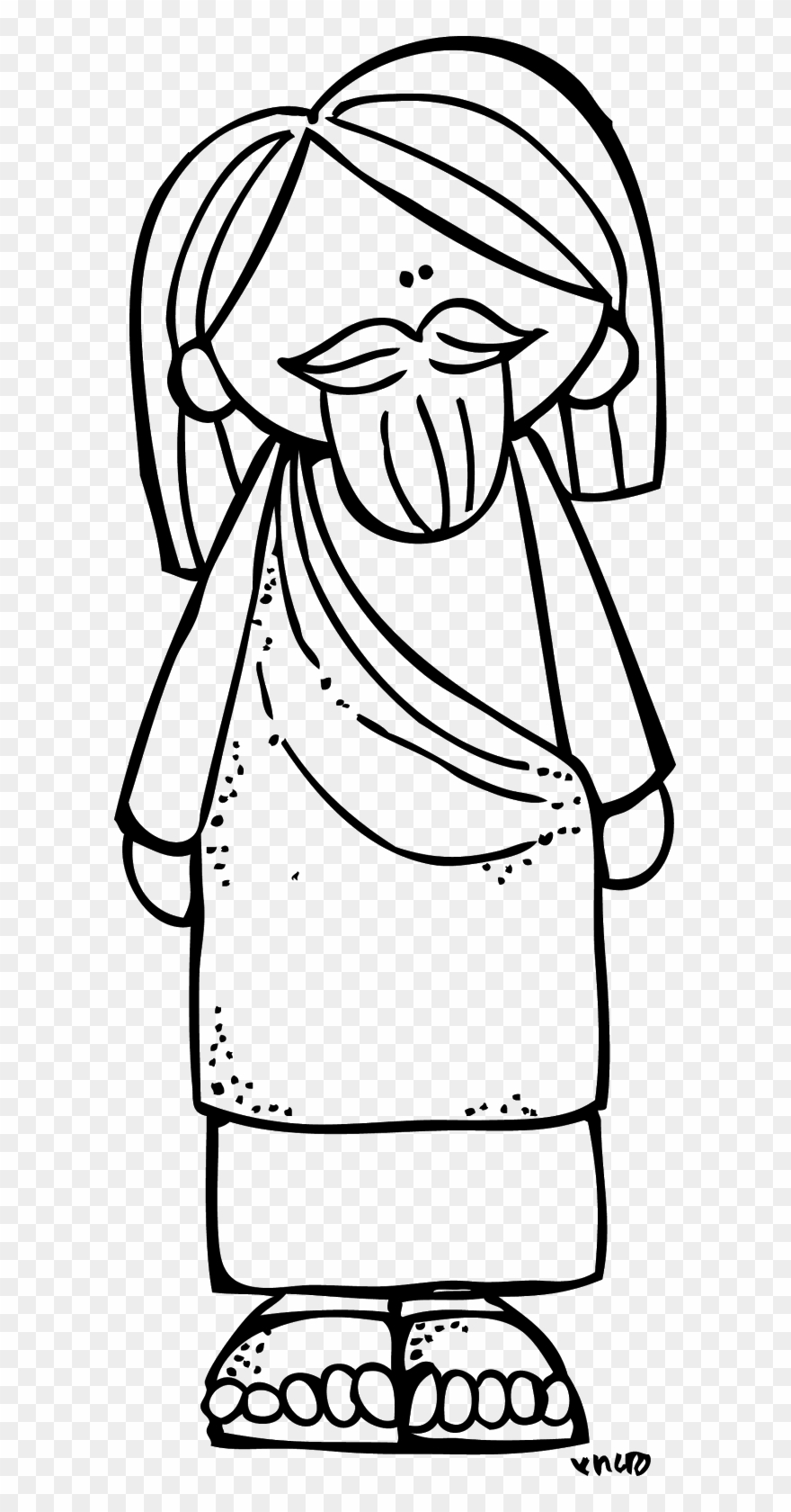 Download Jesus For Kids Black And White Clipart Christian - Jesus Cartoon Clipart Black And White - Png Download