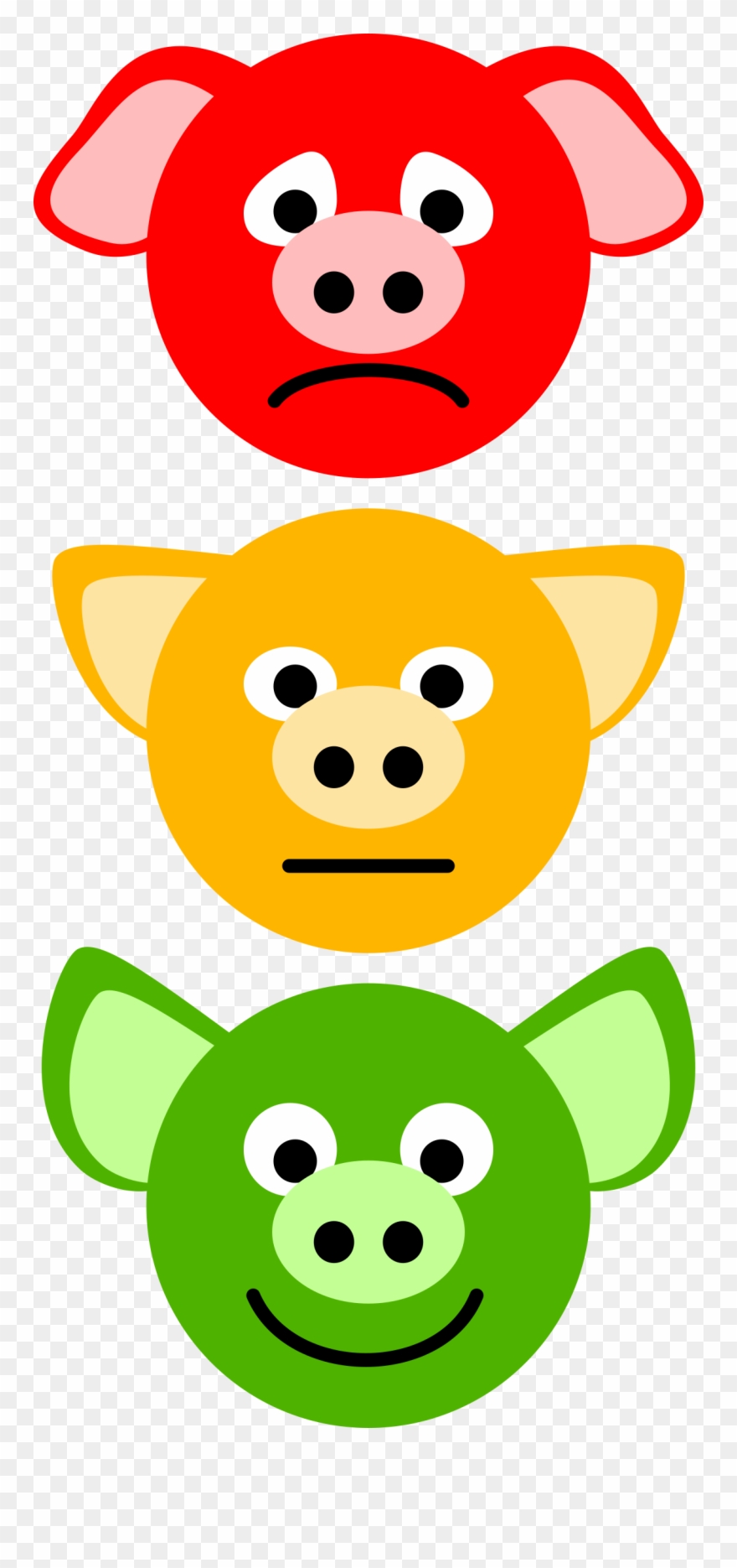 Traffic Light Clipart Face - Pig Traffic Light - Png Download