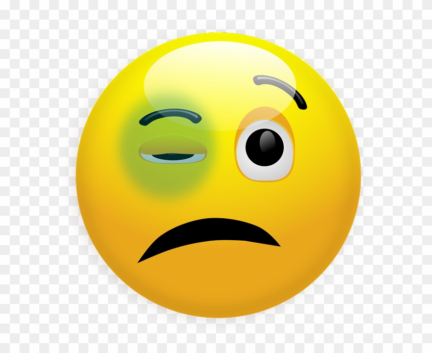 Black Eye Smiley Clip Art - Black Eye Emoji - Png Download