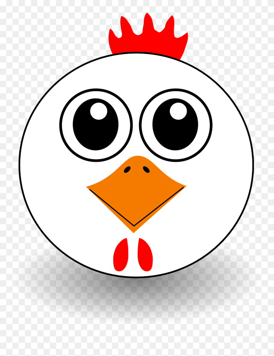 Funny Chicken Face Cartoon Clipart, Vector Clip Art - Cartoon Chicken Face - Png Download