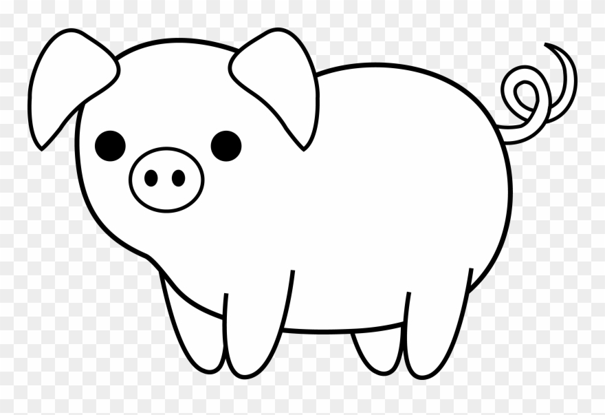 Cute Black And White Clip Art Pinterest - Pig Clipart Black And White - Png Download