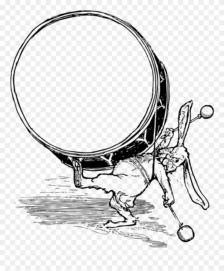 Bunny With Drum - Easter Bunny March Shower Curtain Clipart