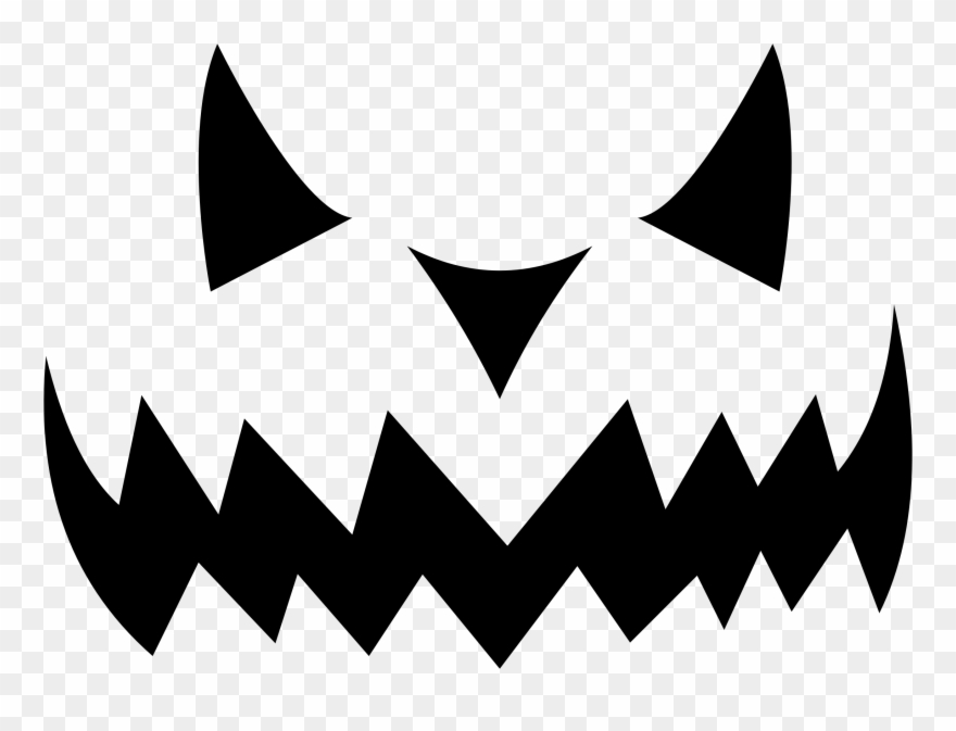 Clipart Evil Jack O Lantern Silhouette Scary Eyes Clip - Evil Jack O Lantern Svg - Png Download
