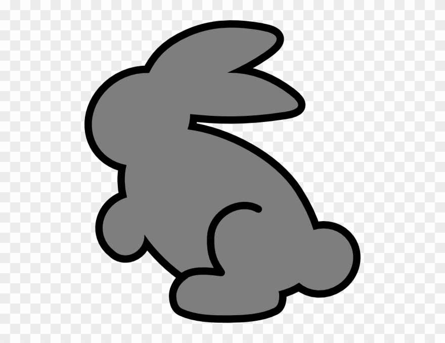 Grey Bunny Clipart - Png Download