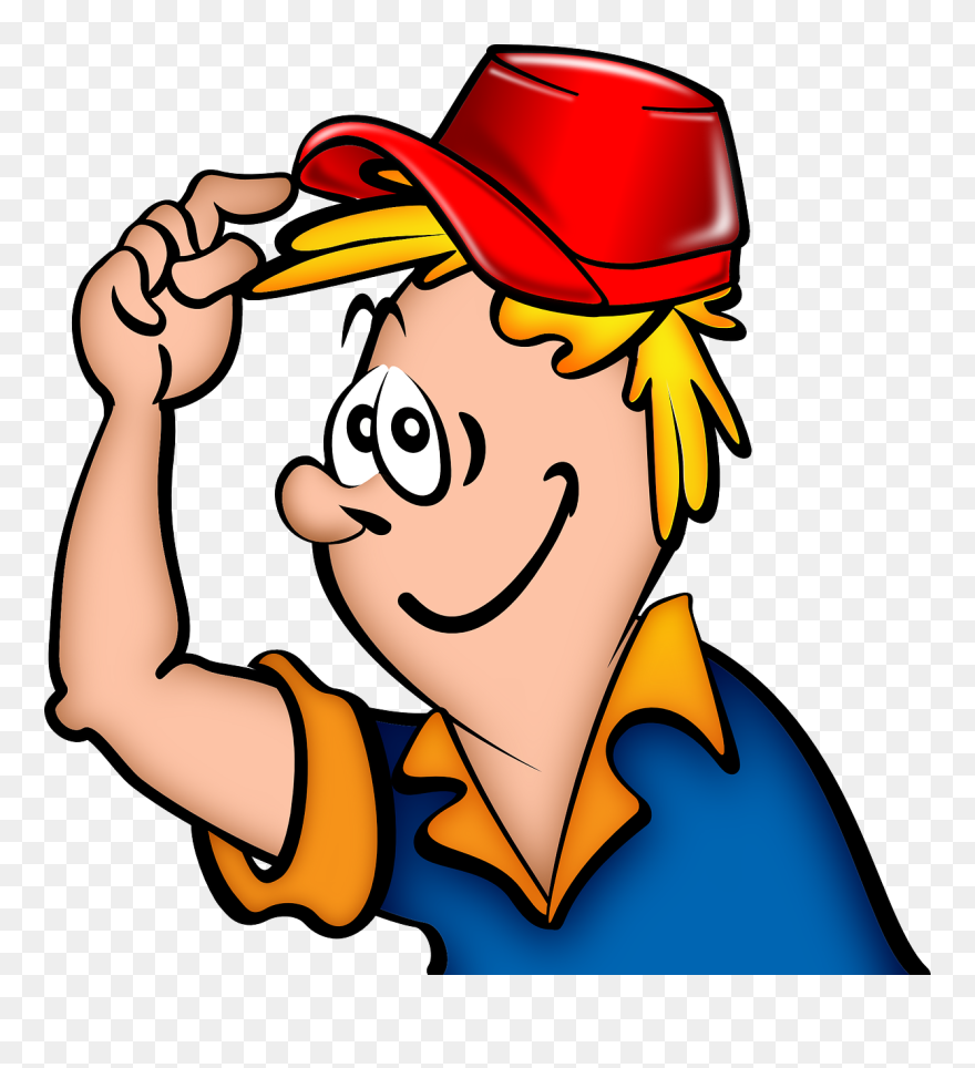 With Hat Cartoon - Put On A Hat Clipart