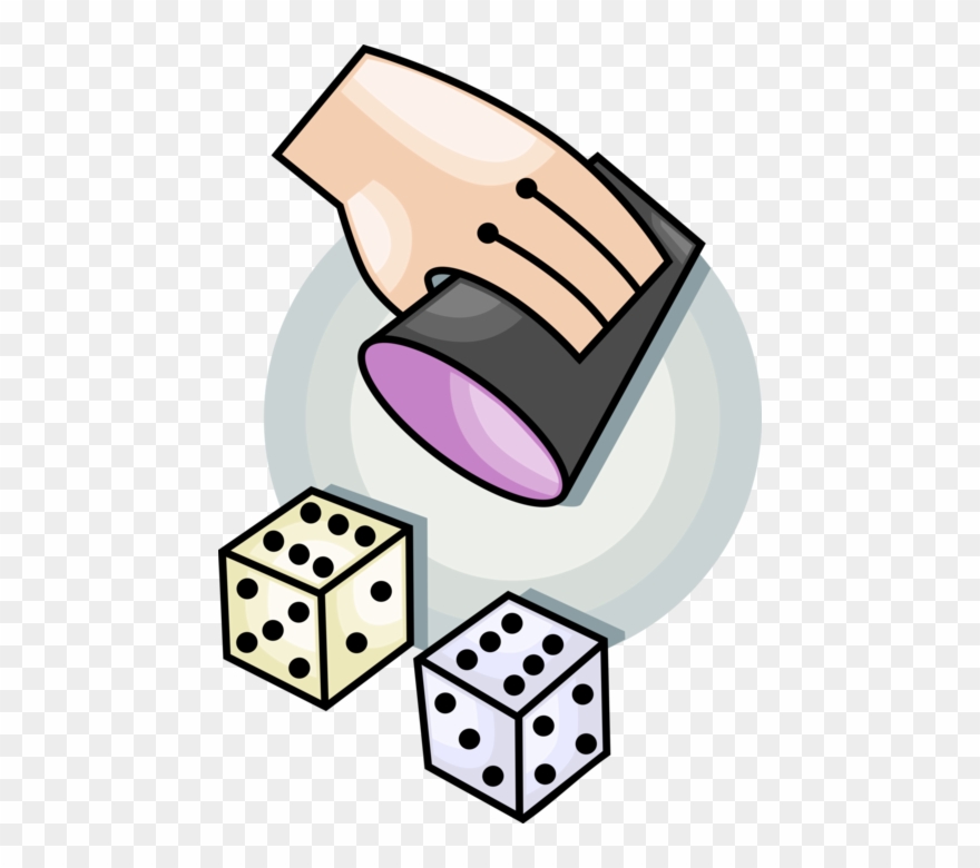 Casino Gambler Hand Rolls Vector Image Illustration - Clipart Roll The Dice - Png Download