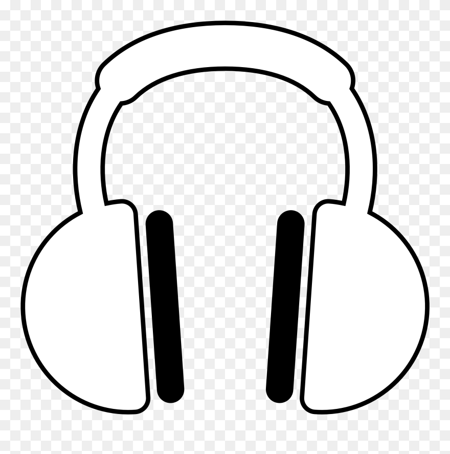 Music Black And White Listening To Music Clipart Black - White Headphones Vector Png Transparent Png