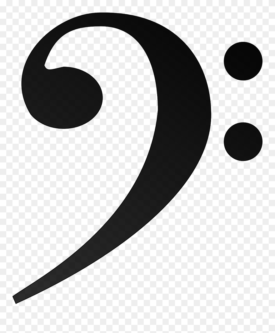 Free Music Note Clipart - Music Note Bass Clef - Png Download
