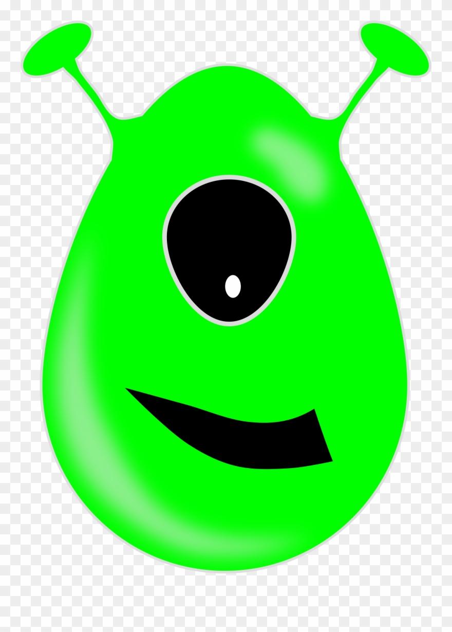 Green Eyes Clipart Logo - Green Alien With One Eye - Png Download