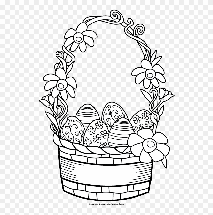 Fun And Free Clipart - Drawings Of Easter Baskets - Png Download