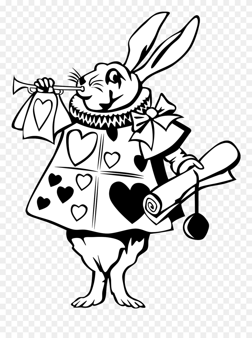 Clipart Info - Alice In Wonderland Clipart Black And White - Png Download