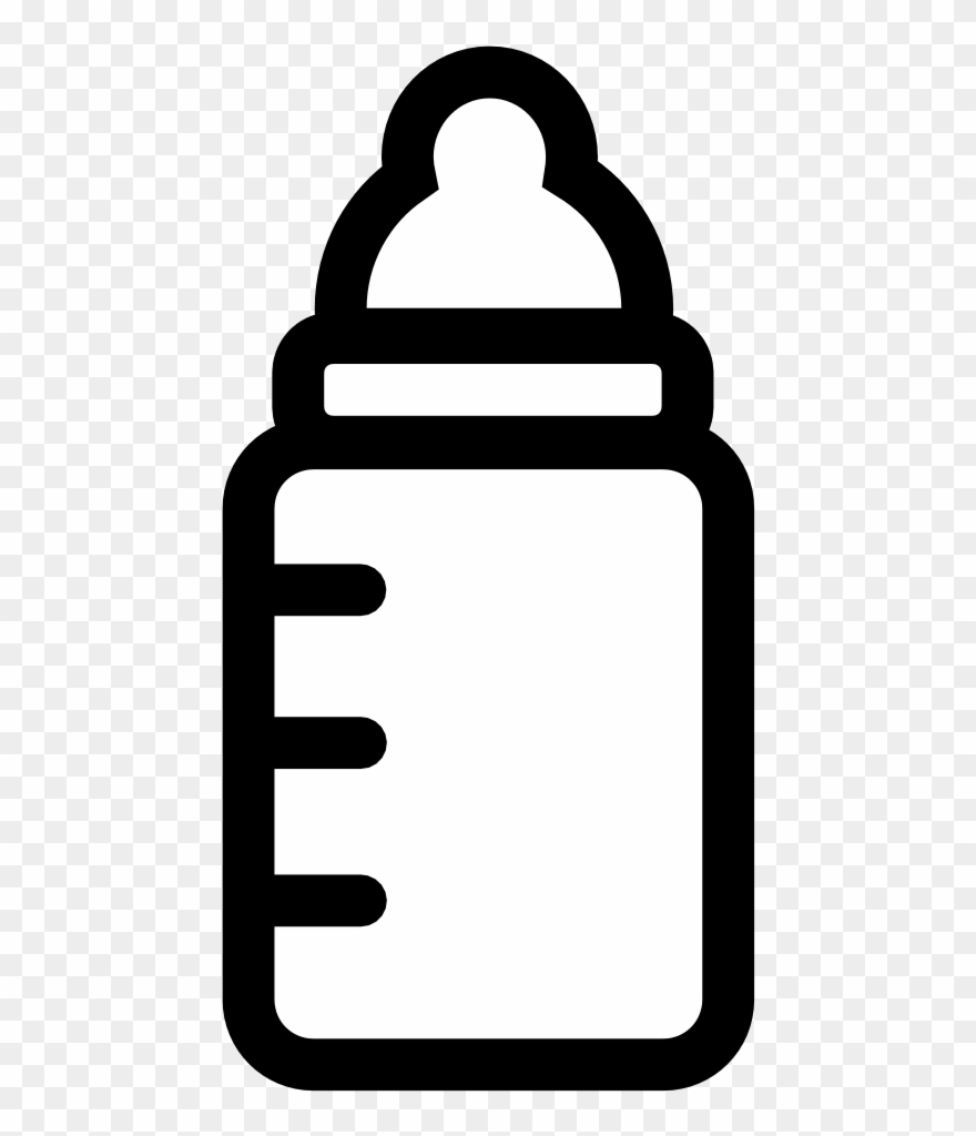 Baby Bottle Clipart Black And White - Png Download