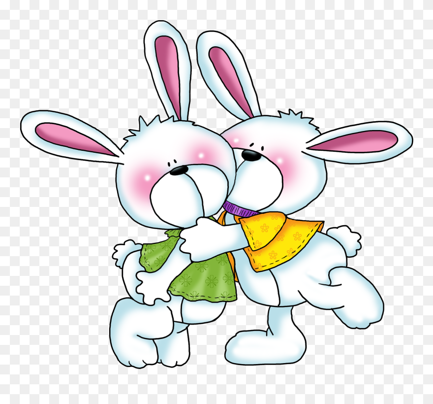 Ɛɑʂtєr ‿✿⁀ Funny Animals, Cute Cartoon Animals, Scrapbook, - Bunny Couple Clipart - Png Download