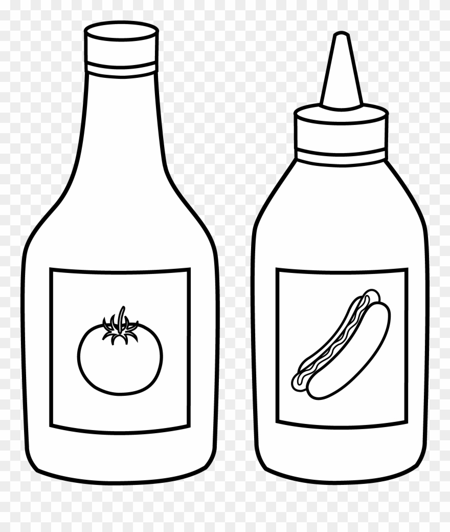 Ketchup - Tomato Sos Clipart Black And White - Png Download