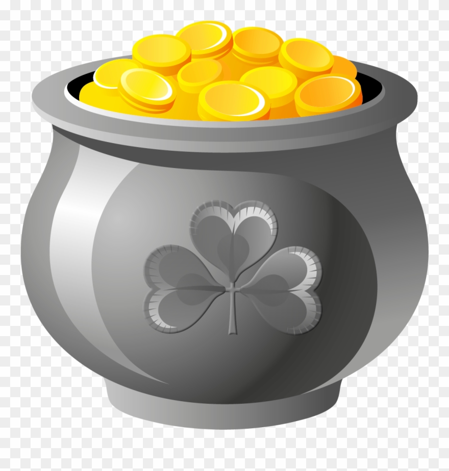 St Patrick Pot Of Gold With Coins Png Picture - Pot Of Gold St Patricks Clipart