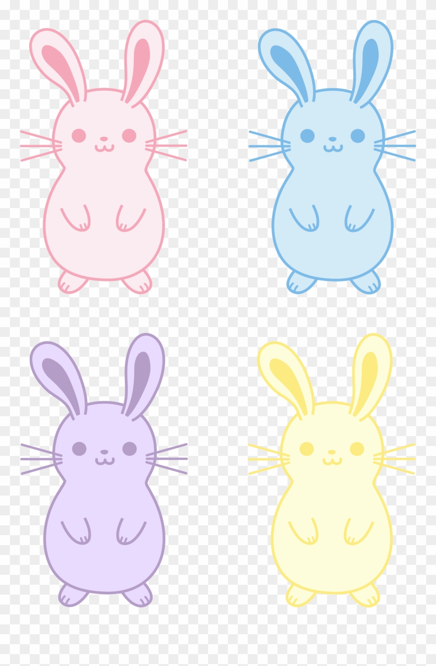 Drawn Bunny Chubby Bunny - Adorable Easter Bunny Cartoon Clipart