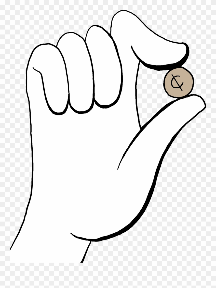 A Perfect World - Cartoon Hand Holding Penny Clipart