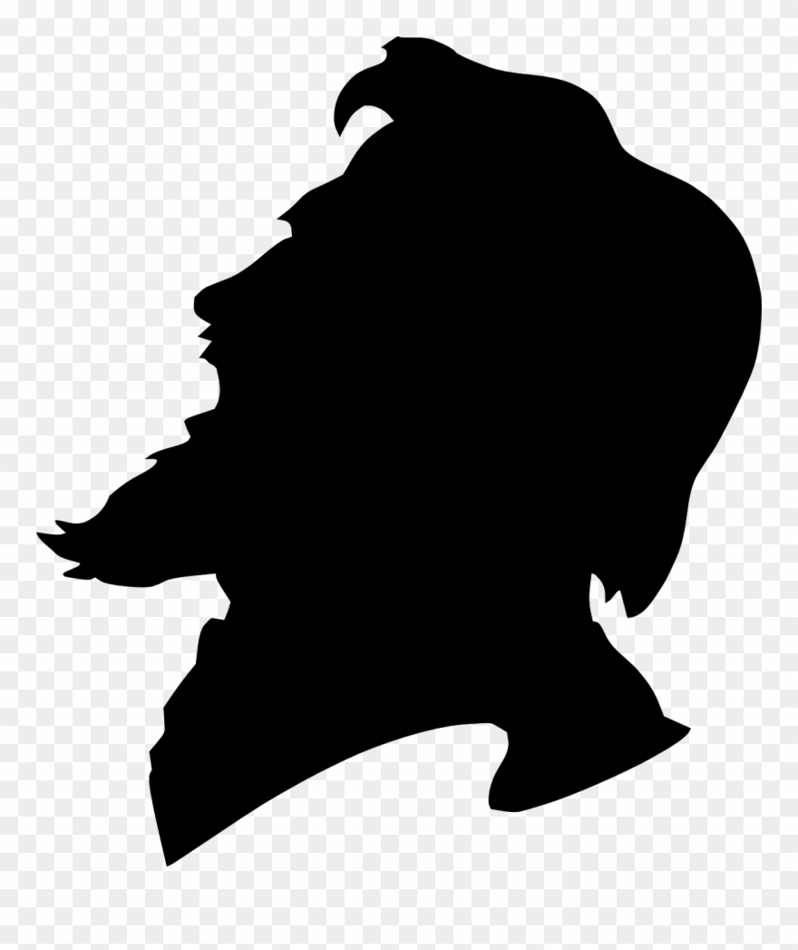 Image Royalty Free Library Man Yelling Side View - Man With Beard Silhouette Clipart