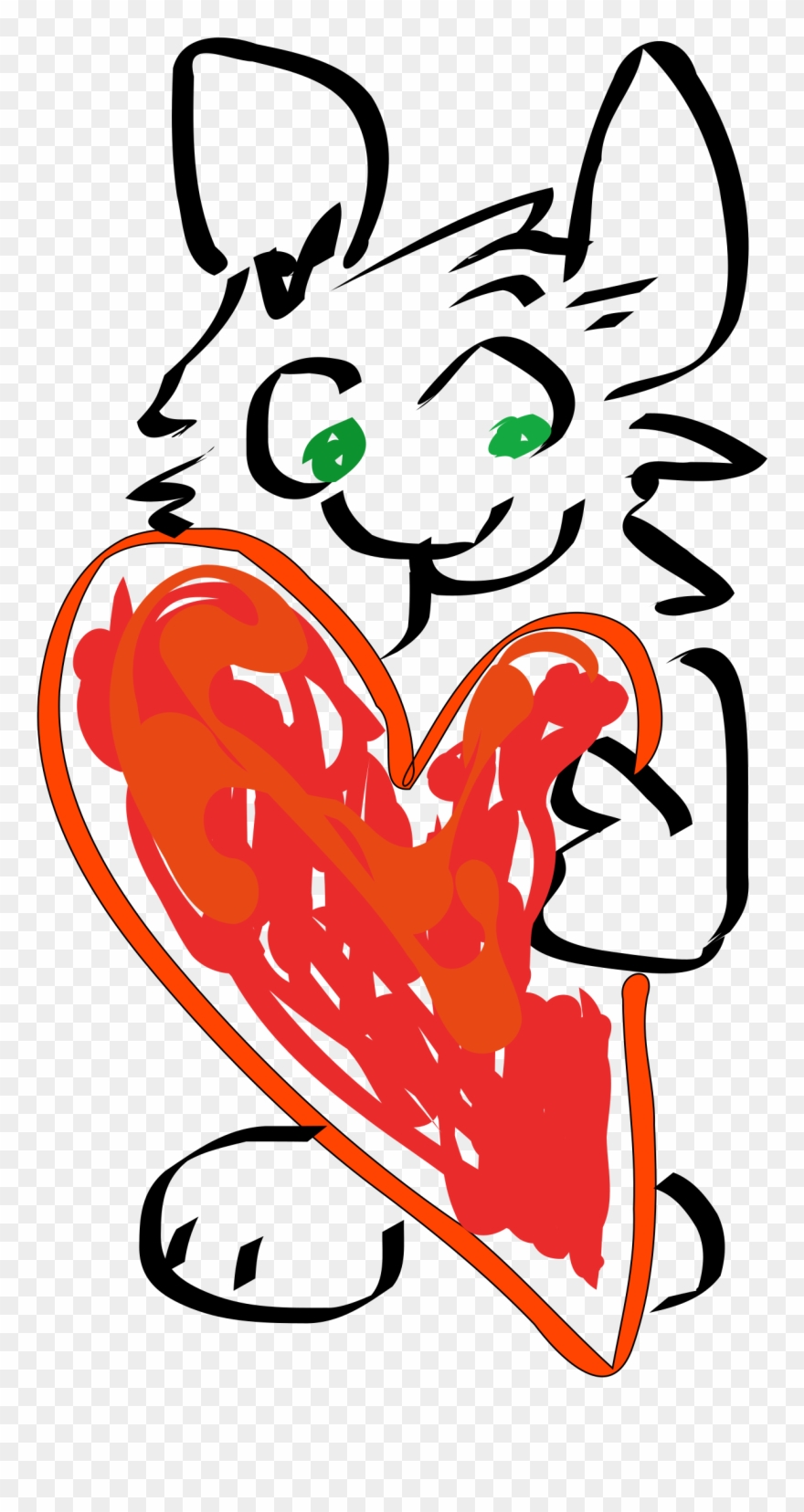 Free Easter Clip Art - Bunny With Heart Bib - Png Download