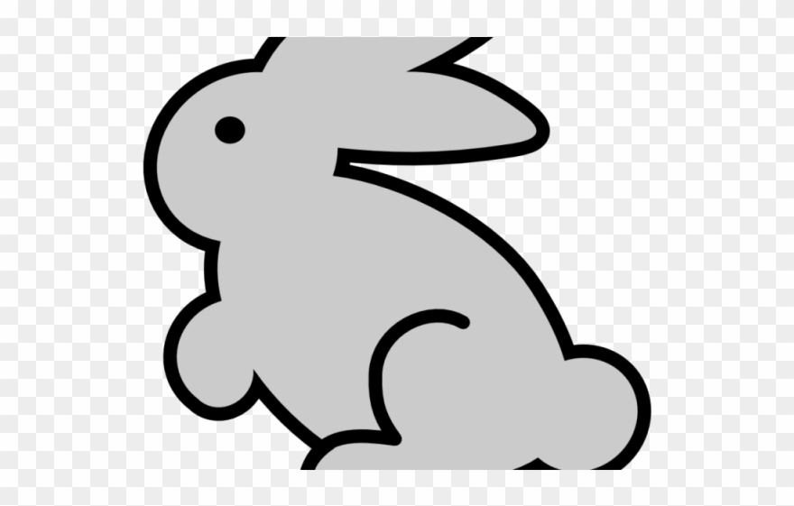 Easter Clipart Simple - Black And White Rabbit Outline - Png Download