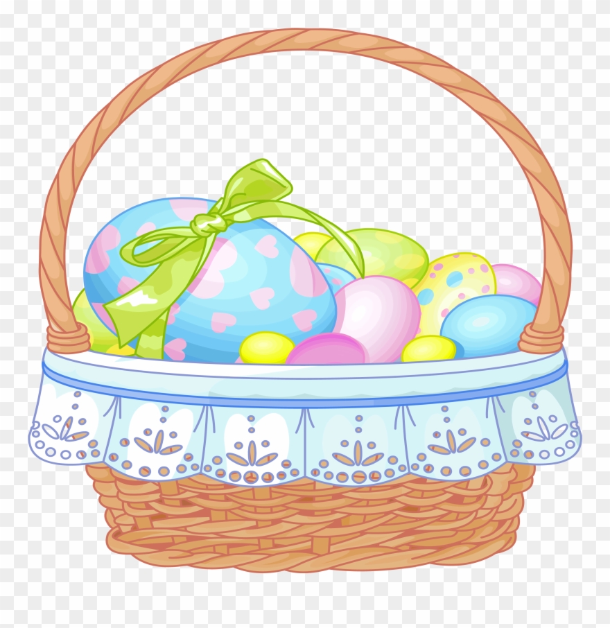 Easter Basket Bunny Png Transparent Easter Basket Bunny - Easter Eggs In Basket Png Clipart