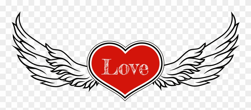 Heart With Wings Clipart - Heart With Wings Png Transparent Png