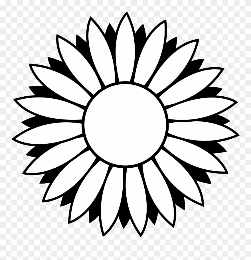 Black And White Free Photos - Sunflowers Clip Art Black And White - Png Download