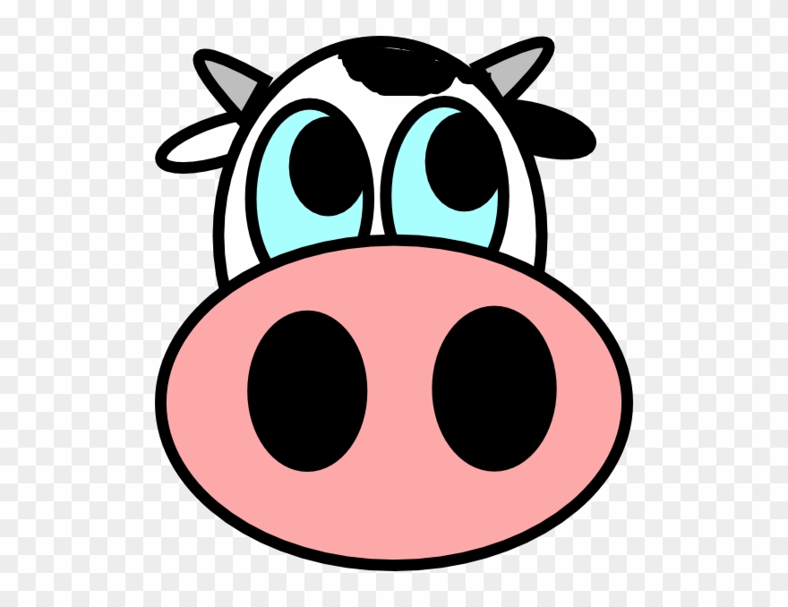 Cartoon - Cow Face Drawing Easy Clipart