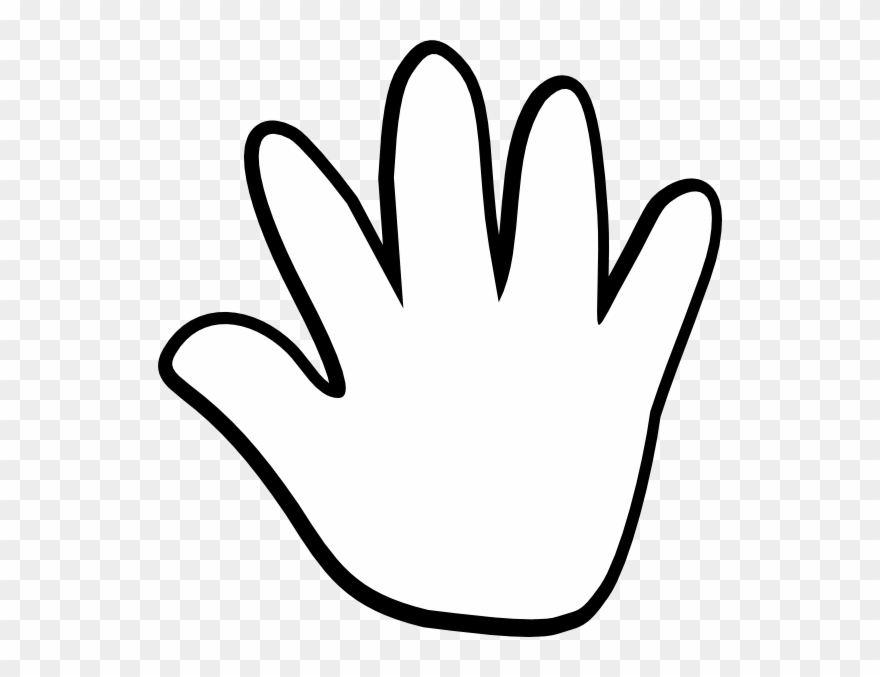 Child Handprint Black/white Clip Art - Hand Print White - Png Download