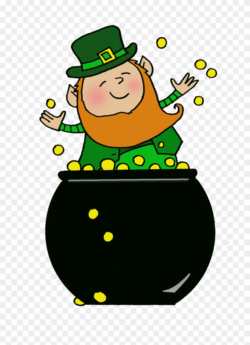 Graphic Library Download 4 Wheeler Clipart - Pot Of Gold With Leprechaun - Png Download