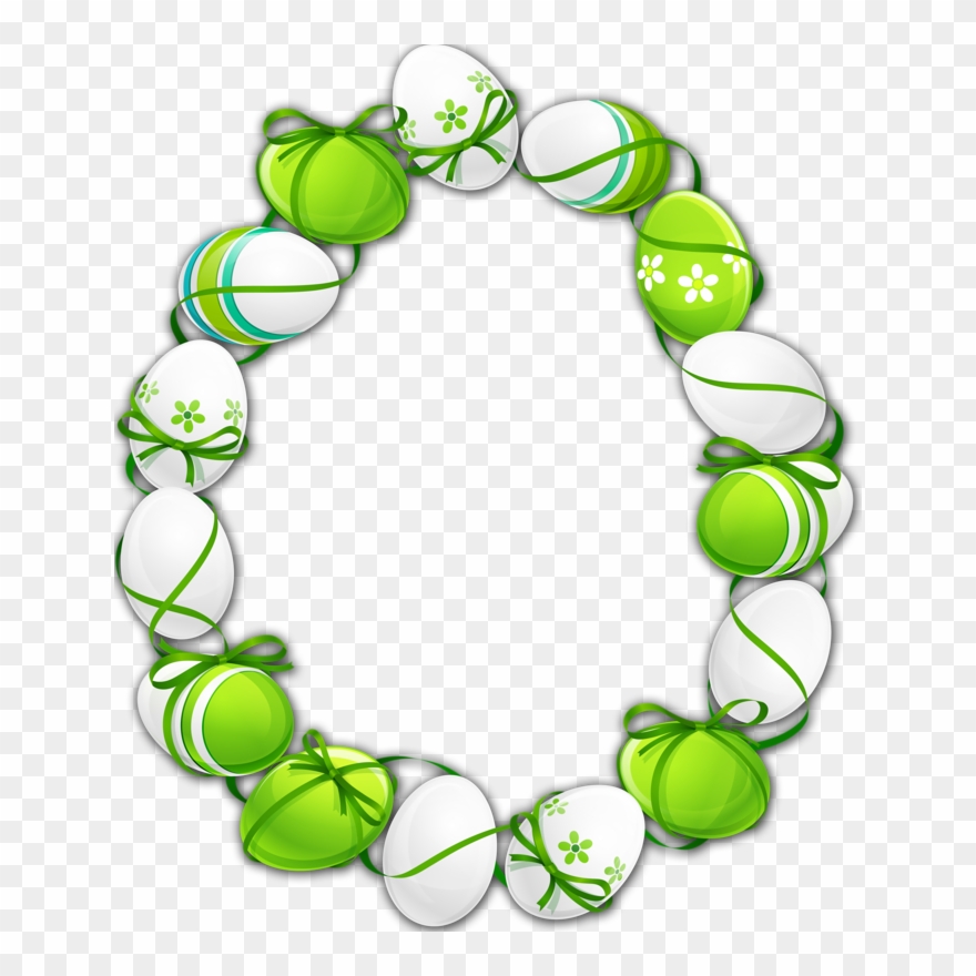 0 96489 D1754272 Orig - Fröhliche Ostern - Ei-kranz/bänder Karte Clipart