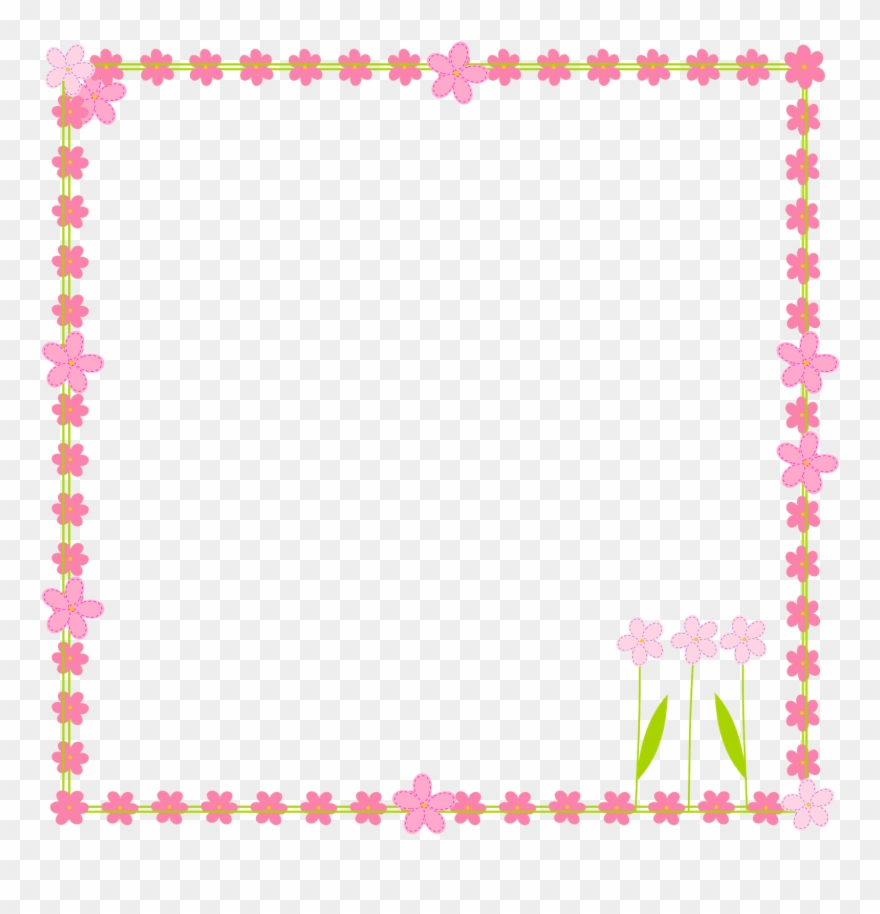 Birthday Clip Art Borders And Frames - Flower Frame High Resolution - Png Download