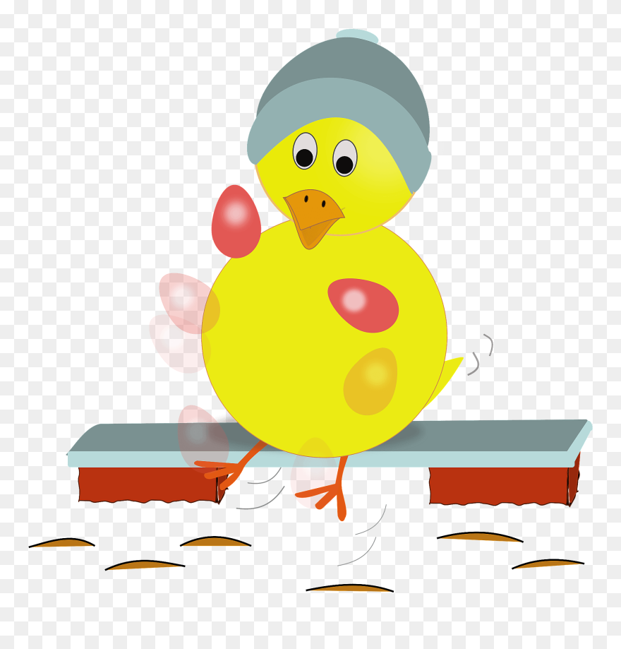 Easter Chick Kicking Eggs Svg Clip Arts 600 X 599 Px - Png Download