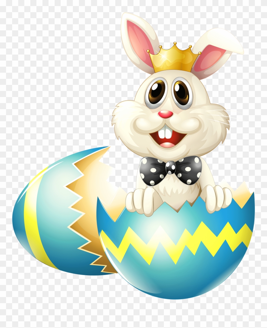 Easter Bunny With Crown Png Clipart Picture - Easter Bunny Png Transparent Png