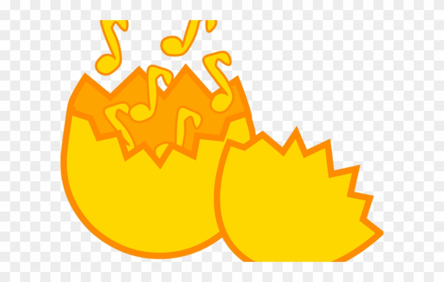 Easter Clipart Music - Gambar Telur Menetas Kartun - Png Download