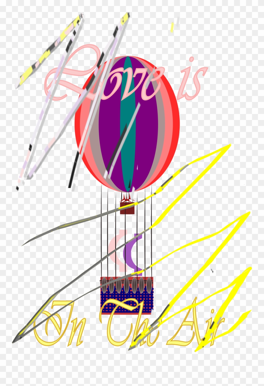 E-card Love Is In The Air Hot Air Balloon 08 Sep - Graphic Design Clipart