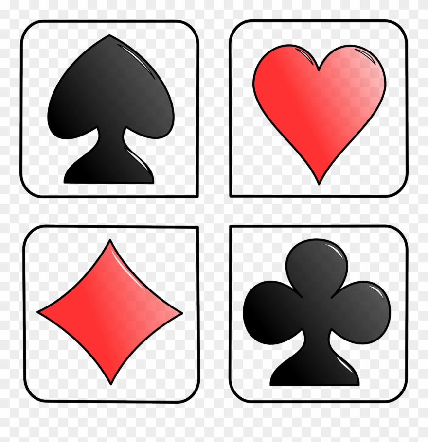 Onlinelabels Clip Art - Cards Diamond Heart Spade - Png Download