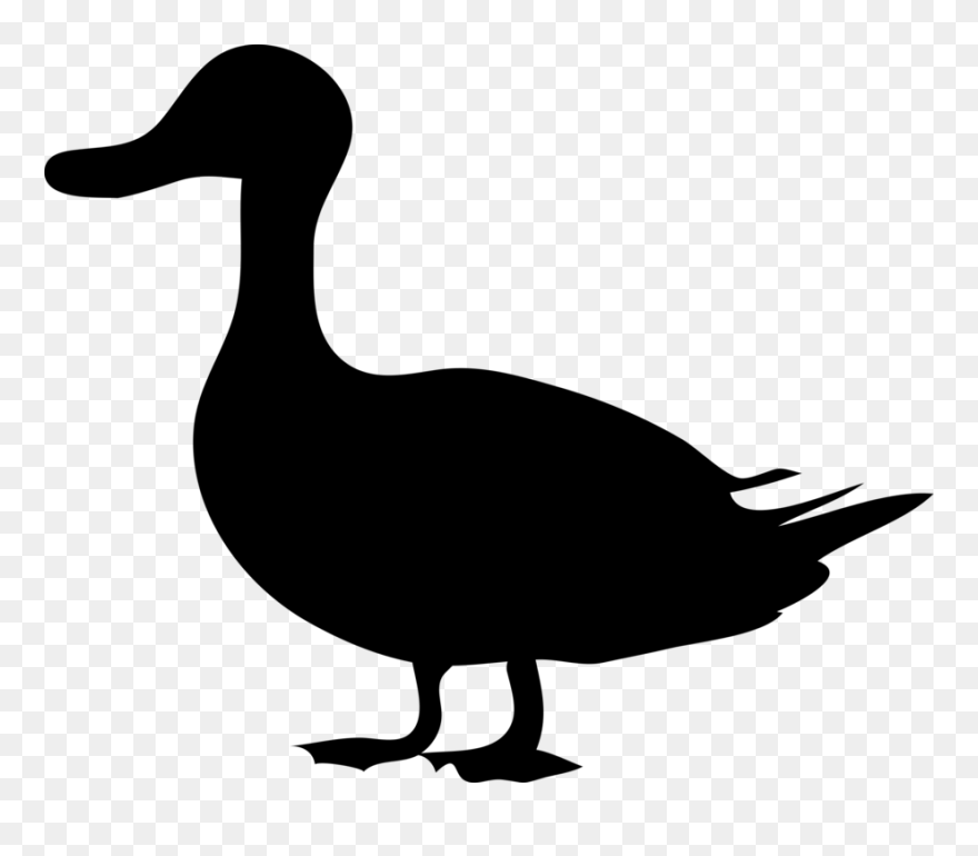 Eend Duck Silhouette, Silhouette Clip Art, Stencil - Duck Clip Art Black - Png Download