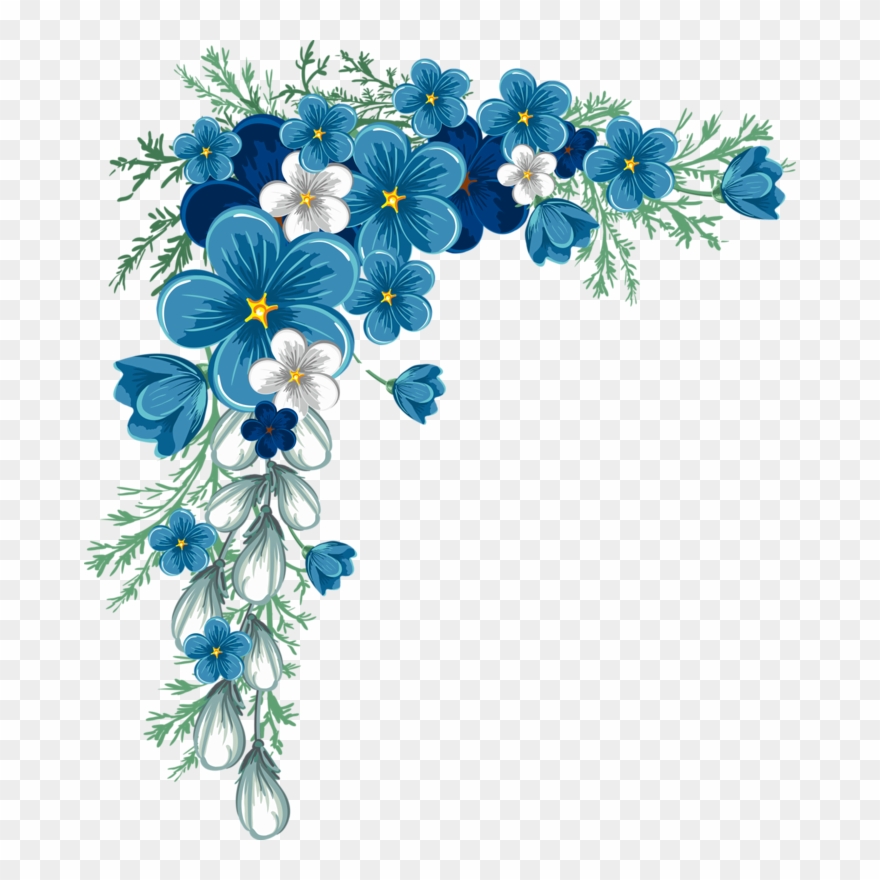Фото, Автор Len6573 На Яндекс - Blue Flower Border Png Clipart