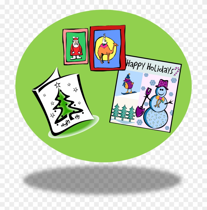Clip Art Christmas Cards - Happy Holidays Card Clipart - Png Download