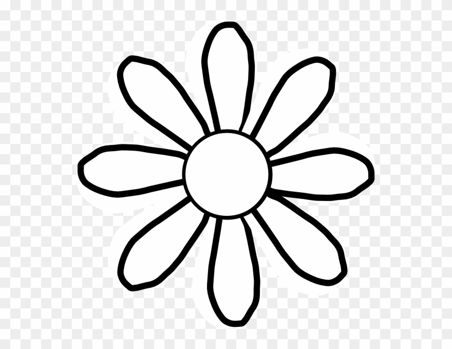 Gallery Of Flowers Clip Art Black And White With Regard - Flower Cartoon Images Black And White - Png Download