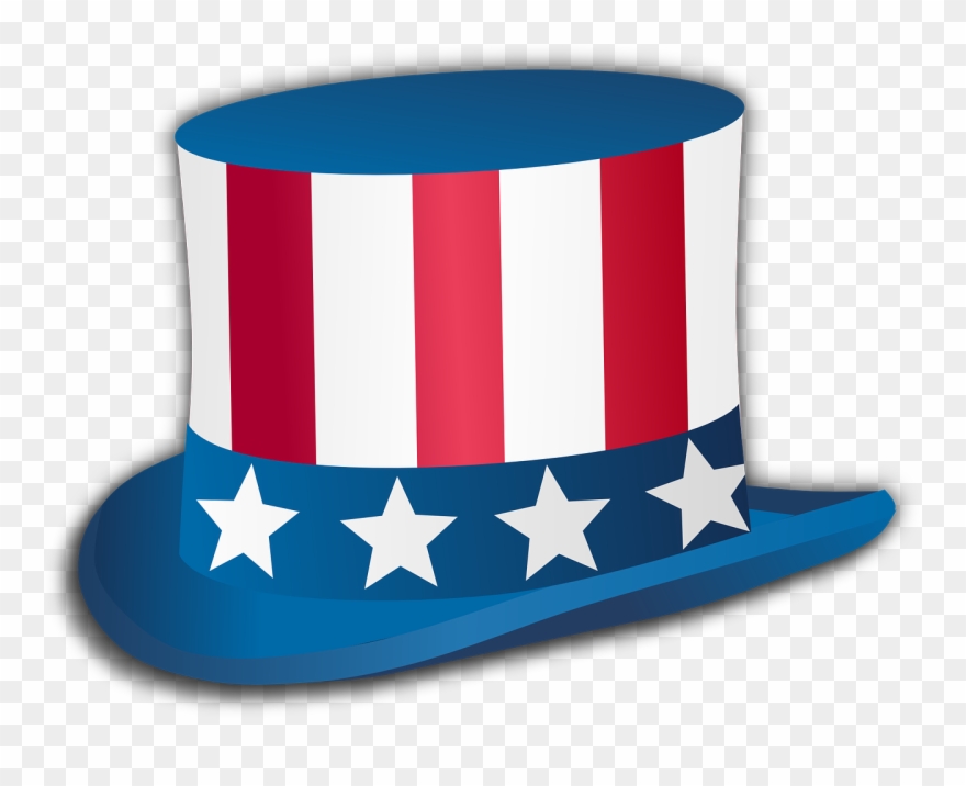 Independence Day United States Top Hat Costume - Uncle Sam Hat Clipart - Png Download