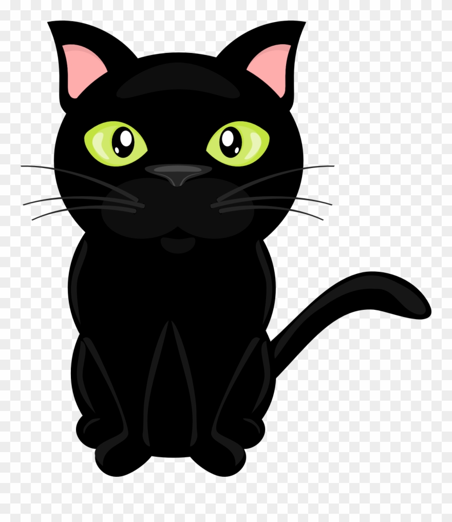 Free Christmas Card Clipart - Clipart Cute Black Cats - Png Download