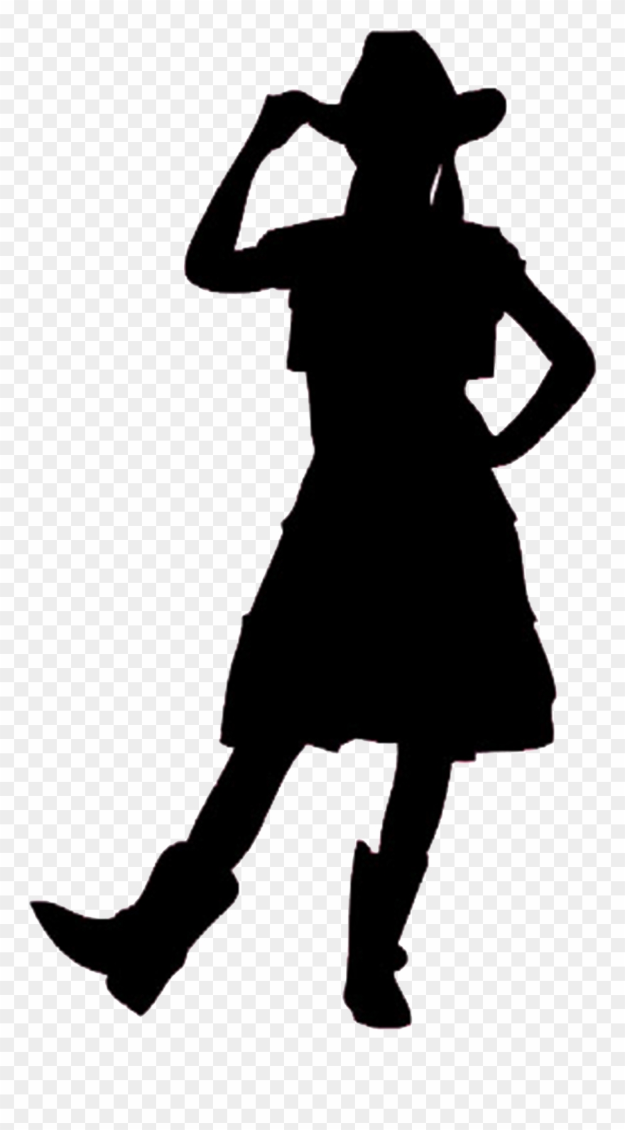 Cowgirl Silhouette Clip Art Free - Pink Cowgirl Silhouette - Png Download