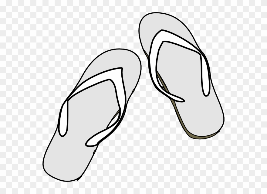 Sandal Clipart Black And White - Flip Flops Clipart Black And White - Png Download