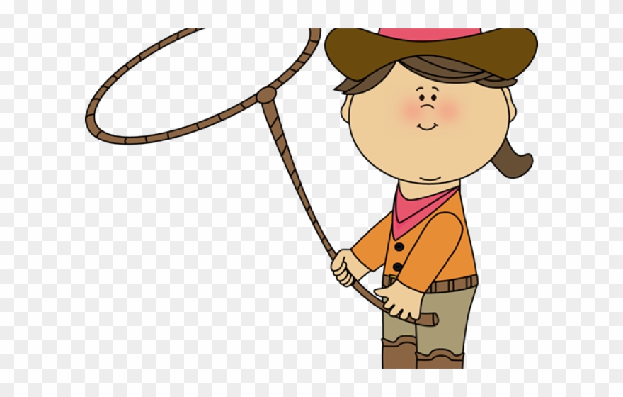 Clip Art Freeuse Stock Cowgirl Clipart - Cowboy With Lasso Clipart - Png Download