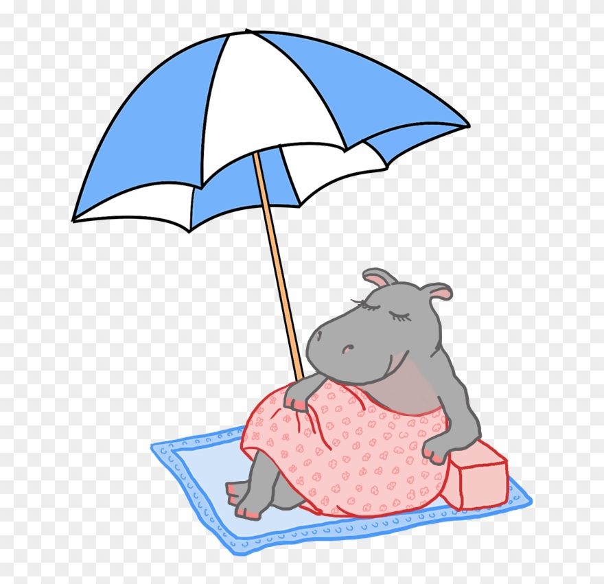 Summer With Parasol And Beach - Illustration Clipart