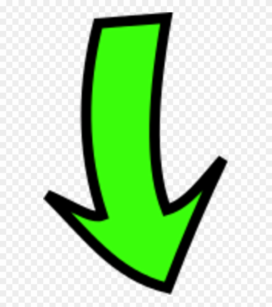 Arrow Pointing Down Curved - Green Curved Arrow Clip Art - Png Download