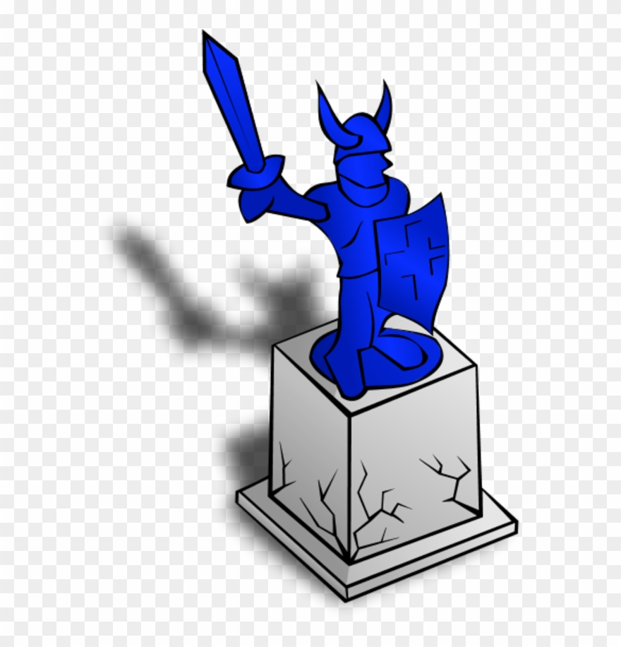 Knight Statue Holding Sword And Shield - Statue Clip Art - Png Download